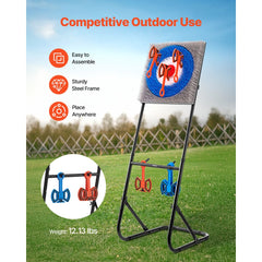 VEVOR Axe Throwing Game, Plastic Bristle Target with 8 Throwing Axes Set, Foldable Steel Frame, Easy to Store, Stable