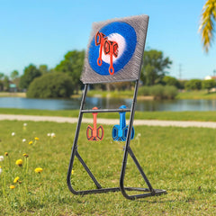 VEVOR Axe Throwing Game, Plastic Bristle Target with 8 Throwing Axes Set, Foldable Steel Frame, Easy to Store, Stable