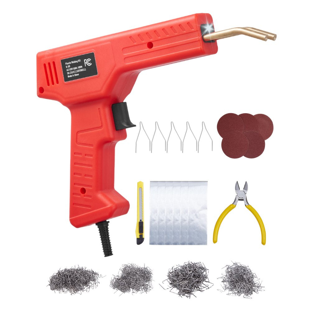 VEVOR Plastic Welder, 100W Plastic Welding Gun with 800PCS Hot Staples, Professional Hot Staple Welding Gun, Plastic