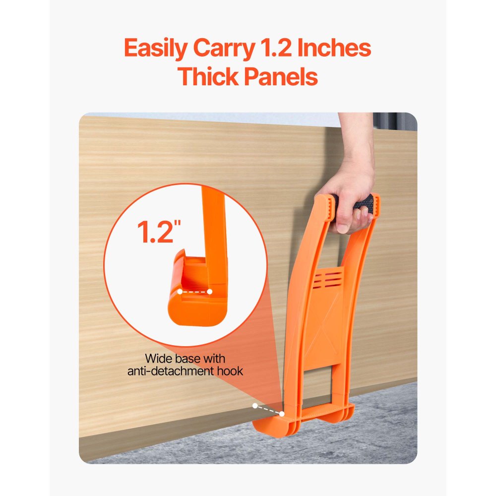 VEVOR Drywall Carrier, 2 Pack Plywood Carriers Handles, ABS Plastic Panel Carrier Tool with 176 lbs Load Bearing, Lift