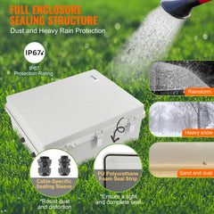 VEVOR Outdoor Electrical Junction Box, 20.87 x 16.92 x 7.87 in, ABS Plastic Electrical Enclosure Box with Hinged Cover