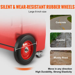 VEVOR Fuel Caddy, 32 Gallon, Portable Fuel Storage Tank On-Wheels, with 12V DC Transfer Pump, Gasoline Diesel Fuel