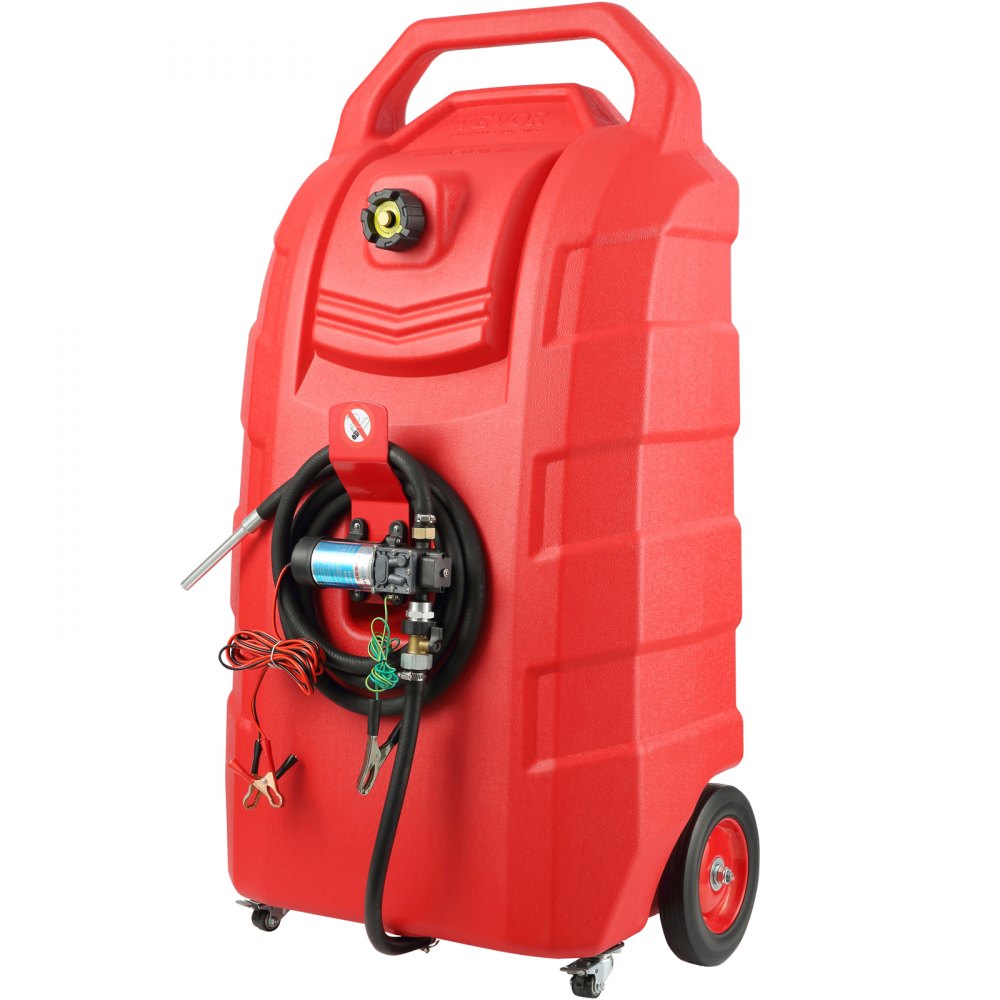 VEVOR Fuel Caddy, 32 Gallon, Portable Fuel Storage Tank On-Wheels, with 12V DC Transfer Pump, Gasoline Diesel Fuel
