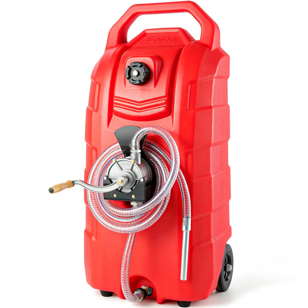 VEVOR 16 Gallon Fuel Caddy, 7.8 L/min, Portable Gas Storage Tank Container with Hand Pump Rubber Wheels, Fuel Transfer