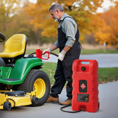 VEVOR Fuel Caddy, 15 Gallon, Portable Fuel Tank with Gravity & Hand Pump Modes, Fuel Tank Container with Wheels, 10 ft