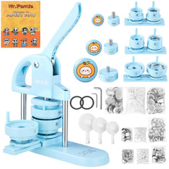 VEVOR Button Maker Machine 1"/1.25"/2.25"(25/32/58 mm) Pin Maker Blue, with 300pcs Button Parts, Circle Cutter and