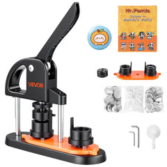 VEVOR Button Maker Machine, 0.98 inch/25mm Pin Maker with 500pcs Button Parts, Button Maker with Panda Magic Book