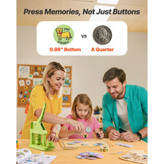 VEVOR Button Maker Machine, 0.98 in, Plastic Pin Maker with 500pcs Button Parts, Mr. Panda Magic Book, Circle Cutter