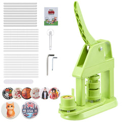 VEVOR Button Maker Machine, 0.98 in, Plastic Pin Maker with 500pcs Button Parts, Mr. Panda Magic Book, Circle Cutter