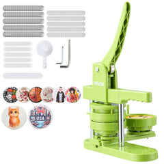 VEVOR Button Maker Machine, 2.95 in, Plastic Pin Maker with 100pcs Button Parts, Mr. Panda Magic Book, Circle Cutter