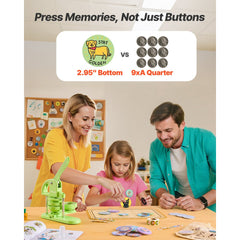 VEVOR Button Maker Machine, 2.95 in, Plastic Pin Maker with 100pcs Button Parts, Circle Cutter and Magic Book