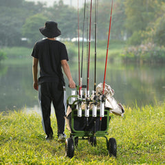 VEVOR Beach Fishing Cart, 300 lbs Load Capacity, Foldable Fish and Marine Cart with Four 11" Big Wheels Rubber Balloon