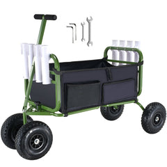 VEVOR Beach Fishing Cart, 300 lbs Load Capacity, Foldable Fish and Marine Cart with Four 11" Big Wheels Rubber Balloon