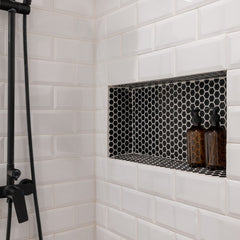 VEVOR Shower Niche, 16 x 20 x 4 inch Recessed Wall Niche with Movable Divider Shelf, Modern Soap & Shampoo Storage