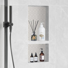 VEVOR Shower Niche Ready for Tile 16" x 32", Double Shelf Organizer, Square Corners Wall-inserted Niche Recessed