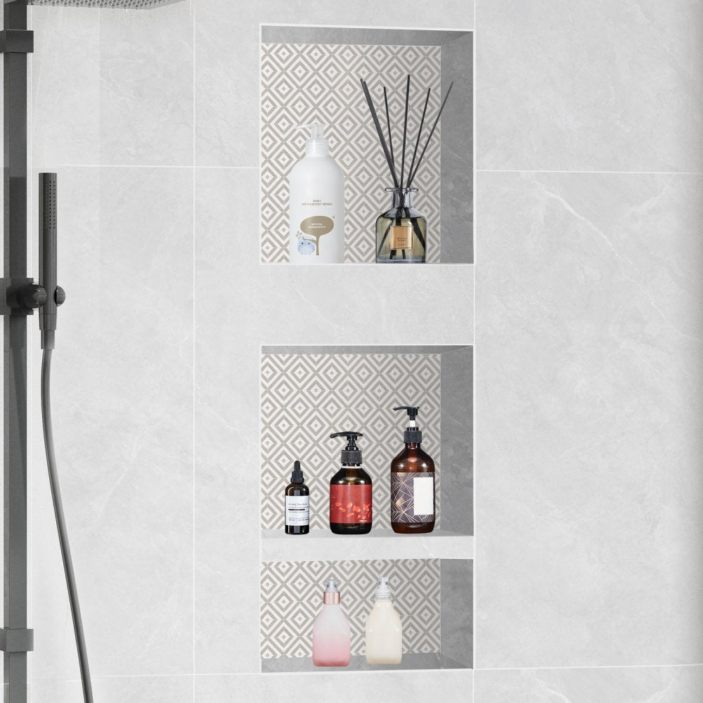 VEVOR Shower Niche Ready for Tile 16" x 16" & 16" x 20", Triple Shelf Organizer, Square Corners Wall-inserted Niche