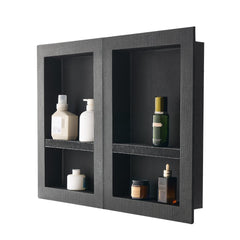 VEVOR Shower Niche, 16 x 24 inch + 16 x 24 inch Recessed Wall Niche with Movable Shelf, 4 inch Thick Modern