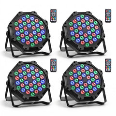 VEVOR LED Par Lights, 4 Pack 36 LED RGB Stage Lights Uplight Stage Lighting, for DJ, Event, Music Party, Wedding, Bar