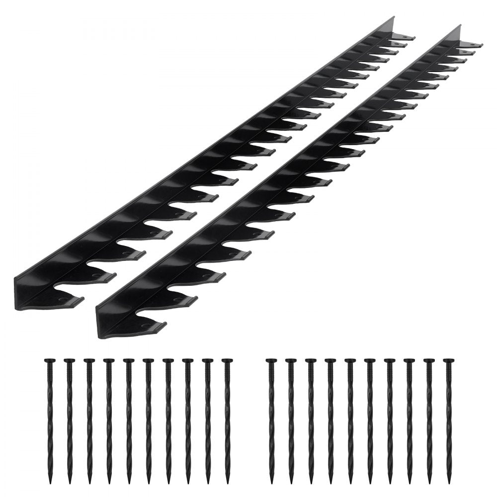 VEVOR Landscape Edging Border, 10Pcs 6 ft x 1.6 in Plastic Garden Edging with 60 Spikes, Sun-Resistant Flowerbed