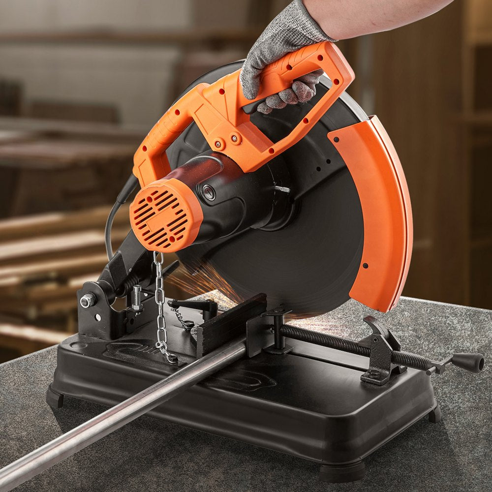 VEVOR Abrasive Chop Saw, 14"/355mm Blade Diameter Cut Off Saw, 2300W 3600RPM Steel Cutting Machine, 0-45° Adjustable