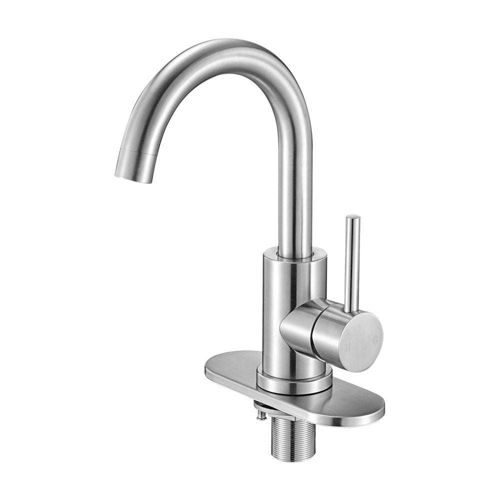 VEVOR Single Handle Sink Faucet, Kitchen Faucet Brushed Nickel Single Handle, Kitchen Water Faucets with Anti-Splash