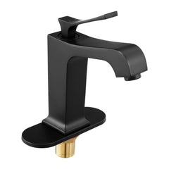 VEVOR Single Handle Sink Faucet, Matte Black Finish Faucet Kitchen Sink, Kitchen Water Faucets with Push-Button Drain