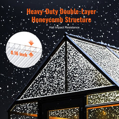 VEVOR 24 Pack Polycarbonate Greenhouse Panels, 2' X 4' X 0.16'' Roof Panels Sheets, Waterproof UV Protected Corrugated