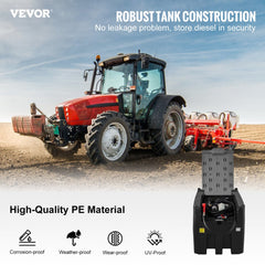 VEVOR Portable Diesel Tank, 116 Gallon Capacity & 10 GPM Flow Rate, Diesel Fuel Tank with 12V Electric Transfer Pump