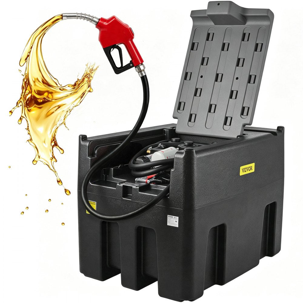 VEVOR Portable Diesel Tank, 116 Gallon Capacity & 10 GPM Flow Rate, Diesel Fuel Tank with 12V Electric Transfer Pump