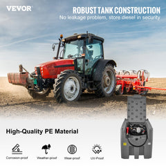 VEVOR Portable Diesel Tank, 116 Gallon Capacity & 10 GPM Flow Rate, Diesel Fuel Tank with 12V Electric Transfer Pump