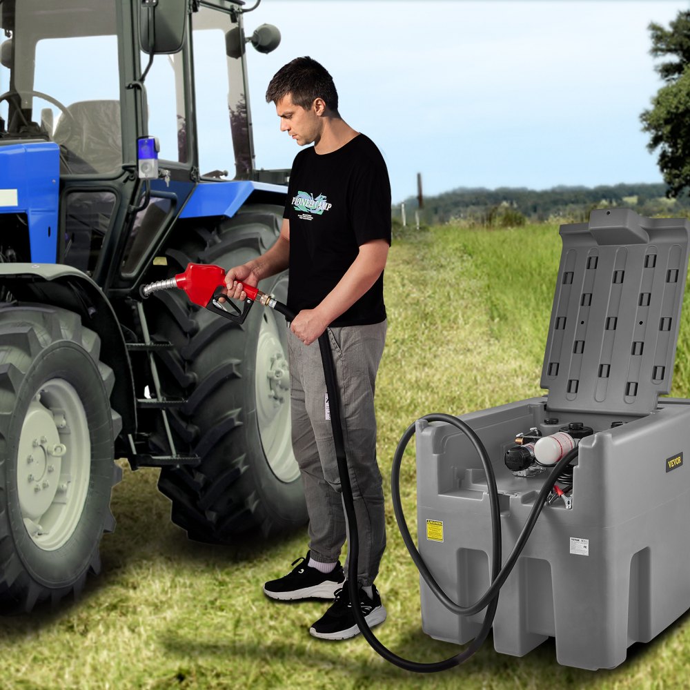 VEVOR Portable Diesel Tank, 116 Gallon Capacity & 10 GPM Flow Rate, Diesel Fuel Tank with 12V Electric Transfer Pump