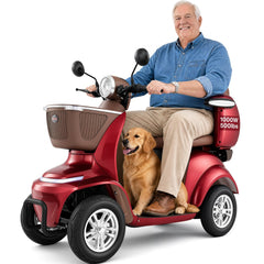 VEVOR Heavy Duty 4-Wheel Mobility Scooters for Seniors & Adults, 500lbs Capacity, 21.5 Miles 3-Speed Long Range, 1000W