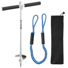 VEVOR Sand Anchor, 18 in Stainless Steel Beach Anchor, Screw in Sand Boat Anchors with Spiral Blade, Shallow Water Boat