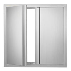 VEVOR BBQ Access Door, 24W x 24H Inch Double Outdoor Kitchen Door, Stainless Steel Flush Mount Door, Wall Vertical Door
