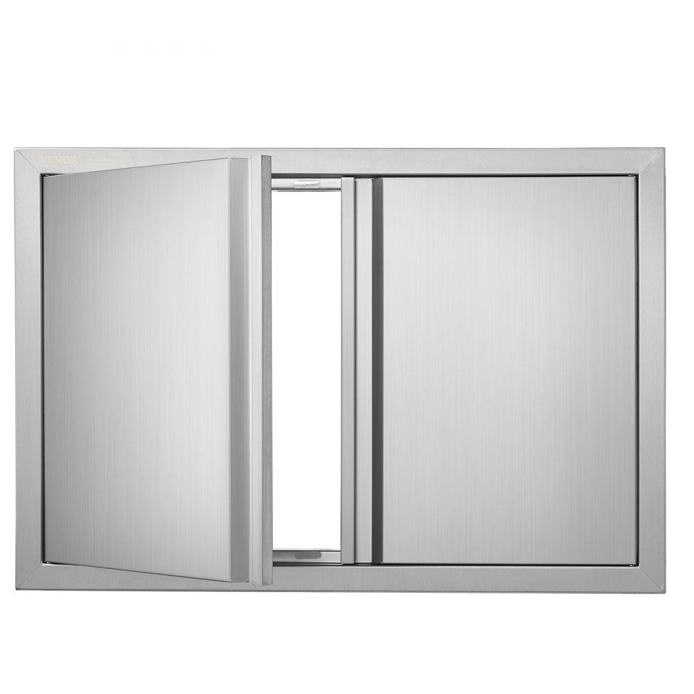 VEVOR BBQ Access Door, 30W x 21H Inch Double Outdoor Kitchen Door, Stainless Steel Flush Mount Door, Wall Vertical Door