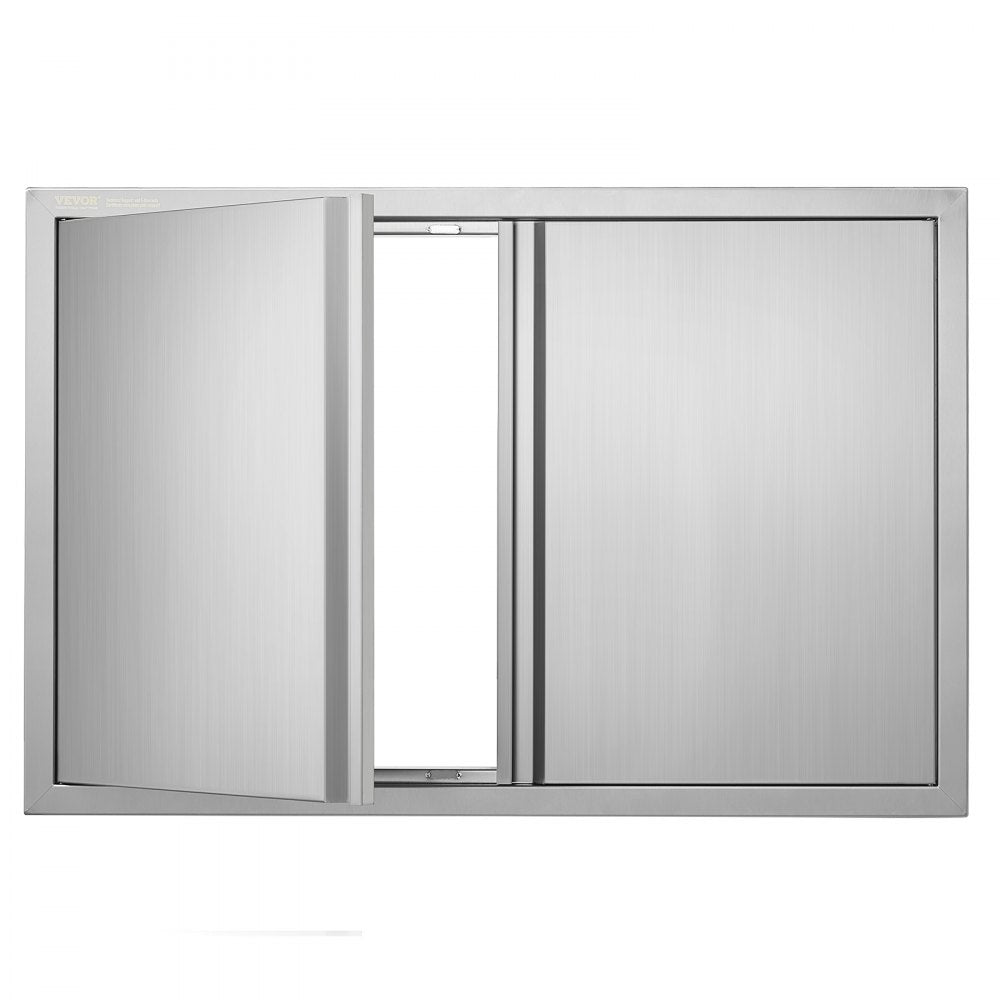 VEVOR BBQ Access Door, 36W x 24H Inch Double Outdoor Kitchen Door, Stainless Steel Flush Mount Door, Wall Vertical Door