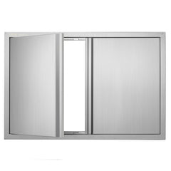 VEVOR BBQ Access Door, 36W x 24H Inch Double Outdoor Kitchen Door, Stainless Steel Flush Mount Door, Wall Vertical Door