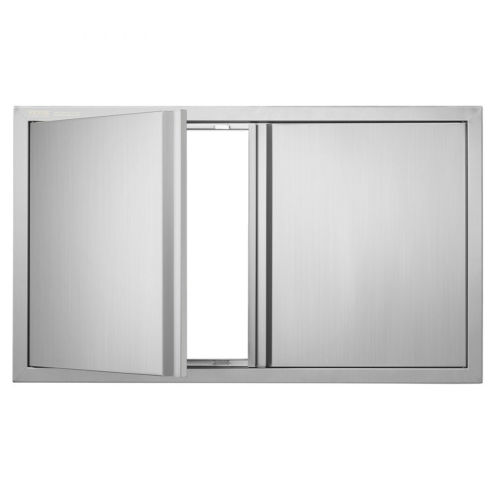 VEVOR BBQ Access Door, 36W x 21H Inch Double Outdoor Kitchen Door, Stainless Steel Flush Mount Door, Wall Vertical Door
