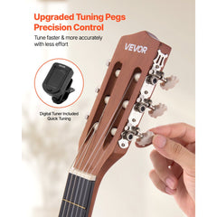 VEVOR Classical Guitar, 36 Inch, Wood Classical Guitar Starter Kit for Beginners, with Nylon Strings, Gig Bag, Strap