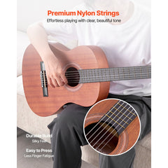 VEVOR Classical Guitar, 36 Inch, Wood Classical Guitar Starter Kit for Beginners, with Nylon Strings, Gig Bag, Strap