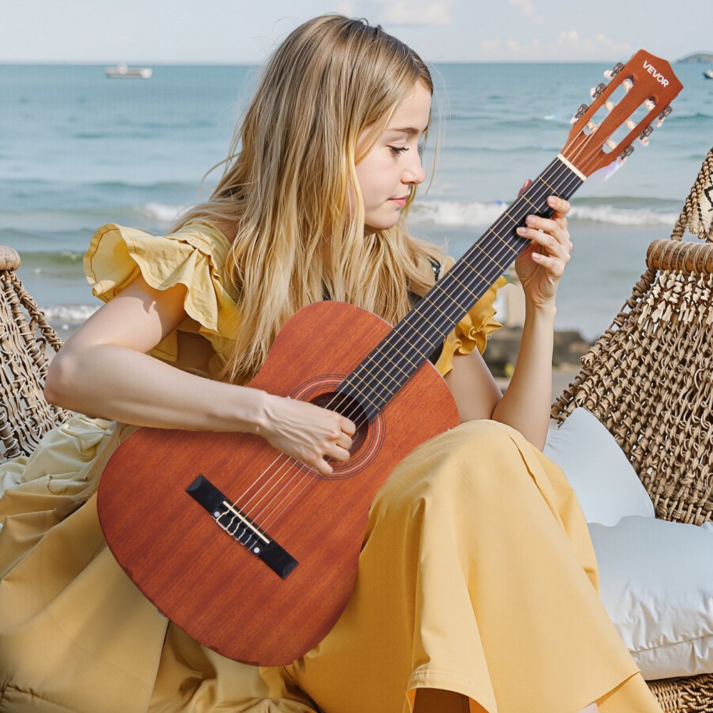 VEVOR Classical Guitar, 36 Inch, Wood Classical Guitar Starter Kit for Beginners, with Nylon Strings, Gig Bag, Strap