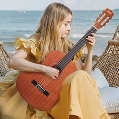 VEVOR Classical Guitar, 36 Inch, Wood Classical Guitar Starter Kit for Beginners, with Nylon Strings, Gig Bag, Strap