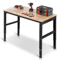 VEVOR Adjustable Workbench, 2000 lbs Capacity, 48 x 20-inch Heavy Duty Work Bench with 28.5-38.3 Inches Height