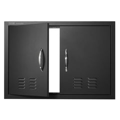 VEVOR BBQ Access Door, 30W x 21H Inch Double Outdoor Kitchen Door, Cold Plate Flush Mount Door, Wall Vertical Door with