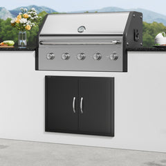 VEVOR BBQ Access Door, 31W x 24H Inch Double Outdoor Kitchen Door, Cold Plate Flush Mount Door, Wall Vertical Door with