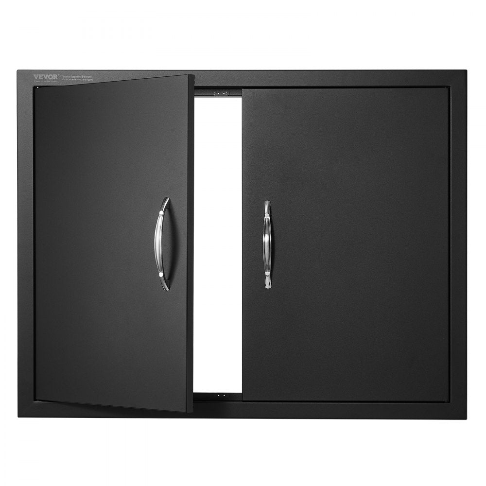 VEVOR BBQ Access Door, 31W x 24H Inch Double Outdoor Kitchen Door, Cold Plate Flush Mount Door, Wall Vertical Door with