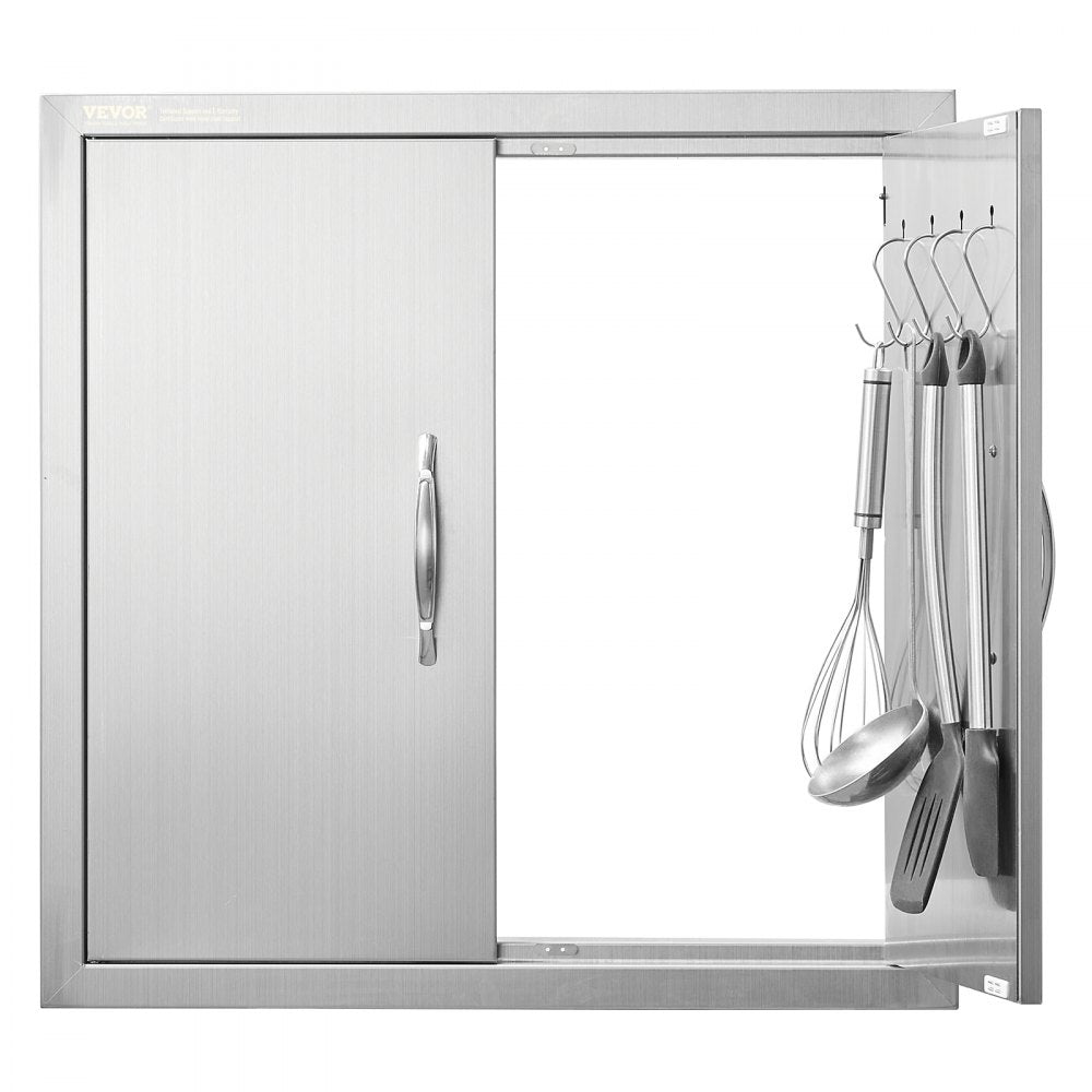 VEVOR BBQ Access Door, 24W x 24H Inch Double Outdoor Kitchen Door, Stainless Steel Flush Mount Door, Double Wall