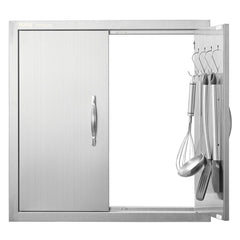 VEVOR BBQ Access Door, 24W x 24H Inch Double Outdoor Kitchen Door, Stainless Steel Flush Mount Door, Double Wall