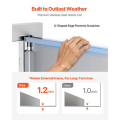 VEVOR BBQ Access Door, 30W x 21H Inch Double Outdoor Kitchen Door, Stainless Steel Flush Mount Door, Wall Vertical Door