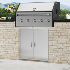 VEVOR BBQ Access Door, 31W x 31H Inch Double Outdoor Kitchen Door, Stainless Steel Flush Mount Door, Wall Vertical Door